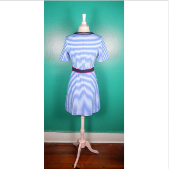 DRAPER JAMES PERSLEY PONTE KNIT BLUE STRIPED DRESS - Picture 7 of 7